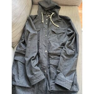 Duluth Trading Mist Master Jacket Women's S Gray Hooded Utility Parka Pockets